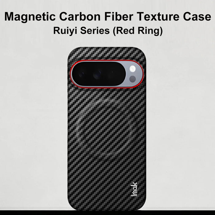 IMAK for Google Pixel 10 Pro / Google Pixel 10 Ruiyi Series Magnetic Case Carbon Fiber Texture Leather + PC Phone Cover - As Shown - 4