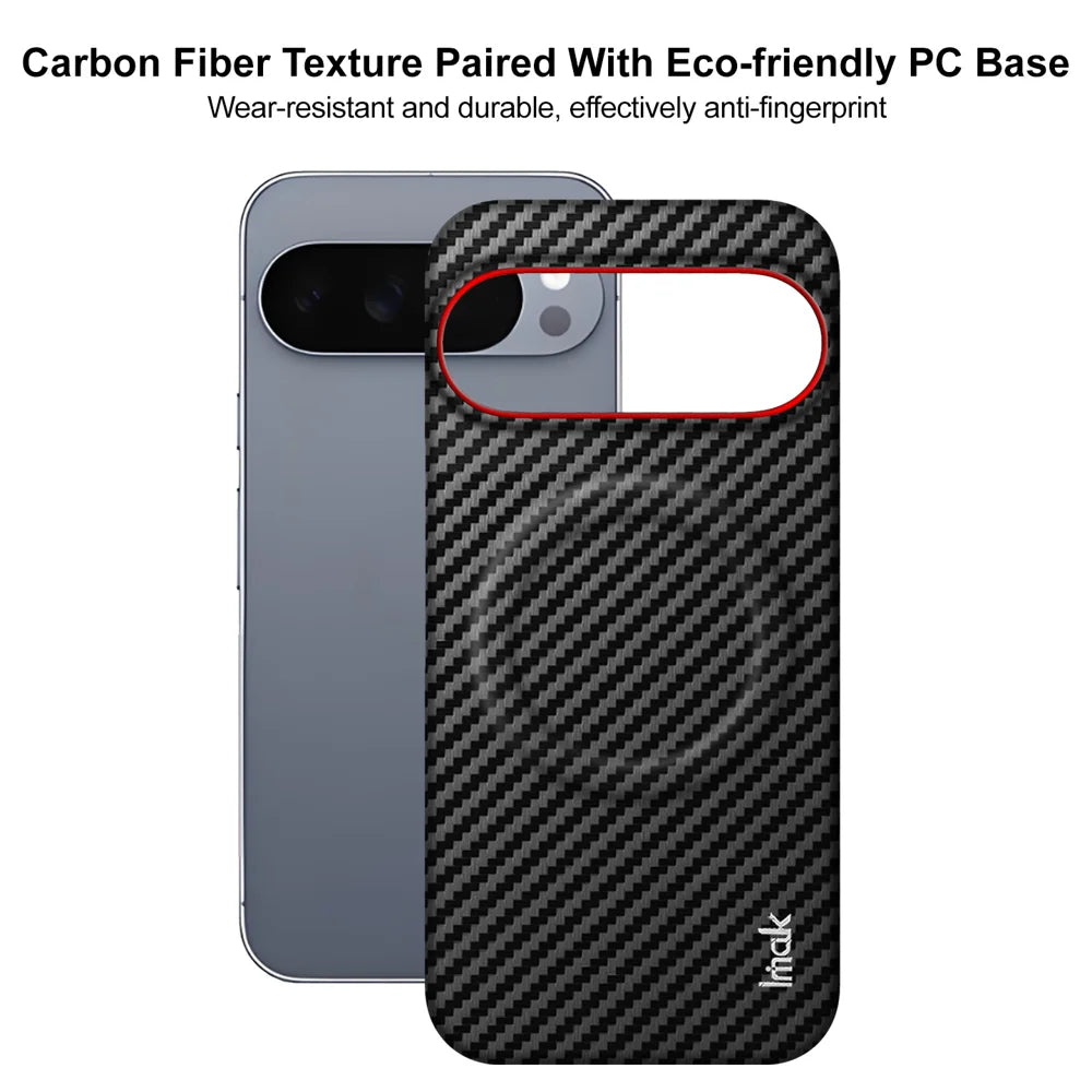 IMAK for Google Pixel 10 Pro XL Ruiyi Series Magnetic Case Carbon Fiber Texture Leather + PC Phone Cover - As Shown - 7