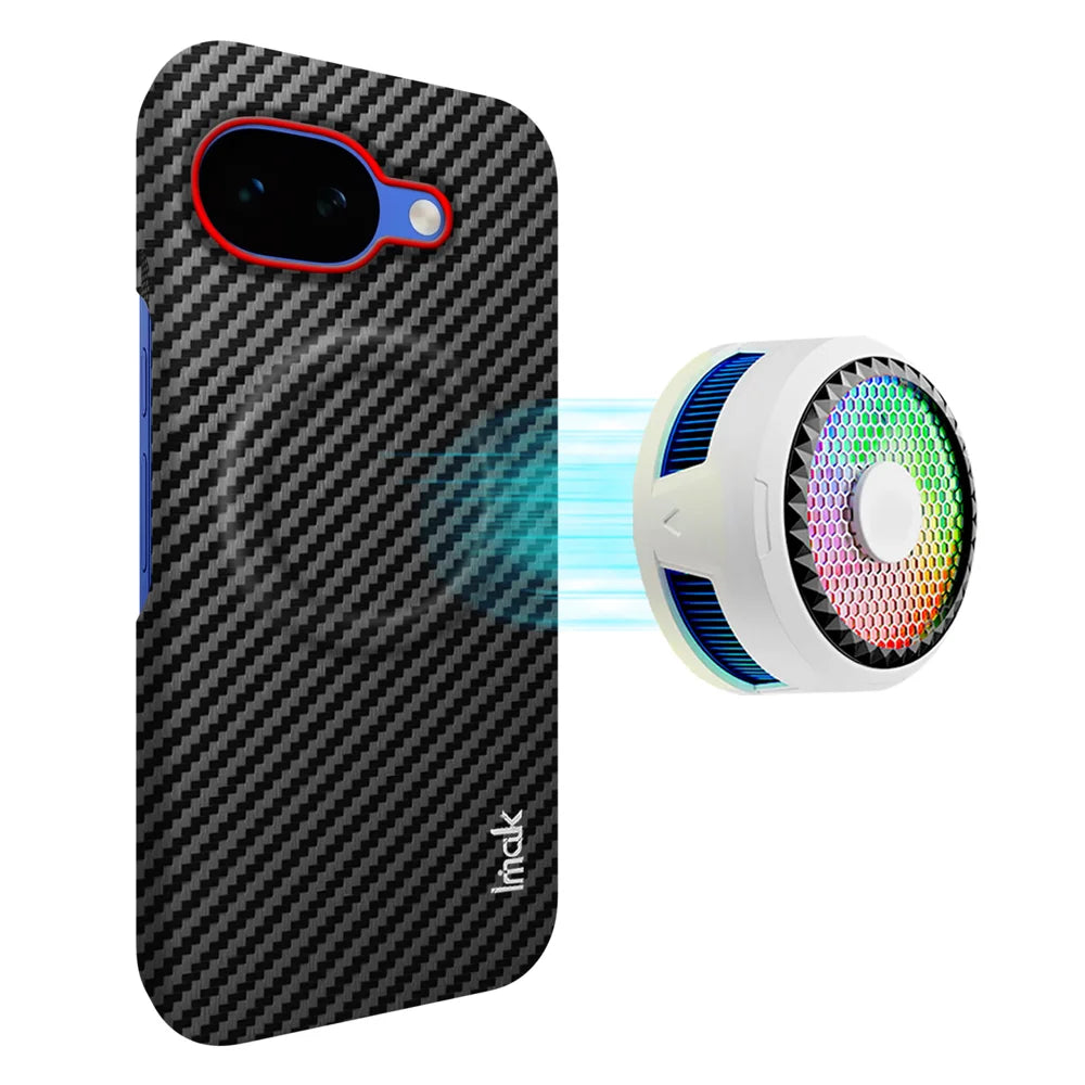 IMAK for Google Pixel 10a Ruiyi Series Magnetic Case Carbon Fiber Texture Leather + PC Phone Cover - As Shown - 1