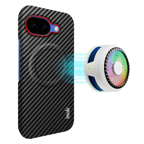 IMAK for Google Pixel 10a Ruiyi Series Magnetic Case Carbon Fiber Texture Leather + PC Phone Cover - As Shown - 1