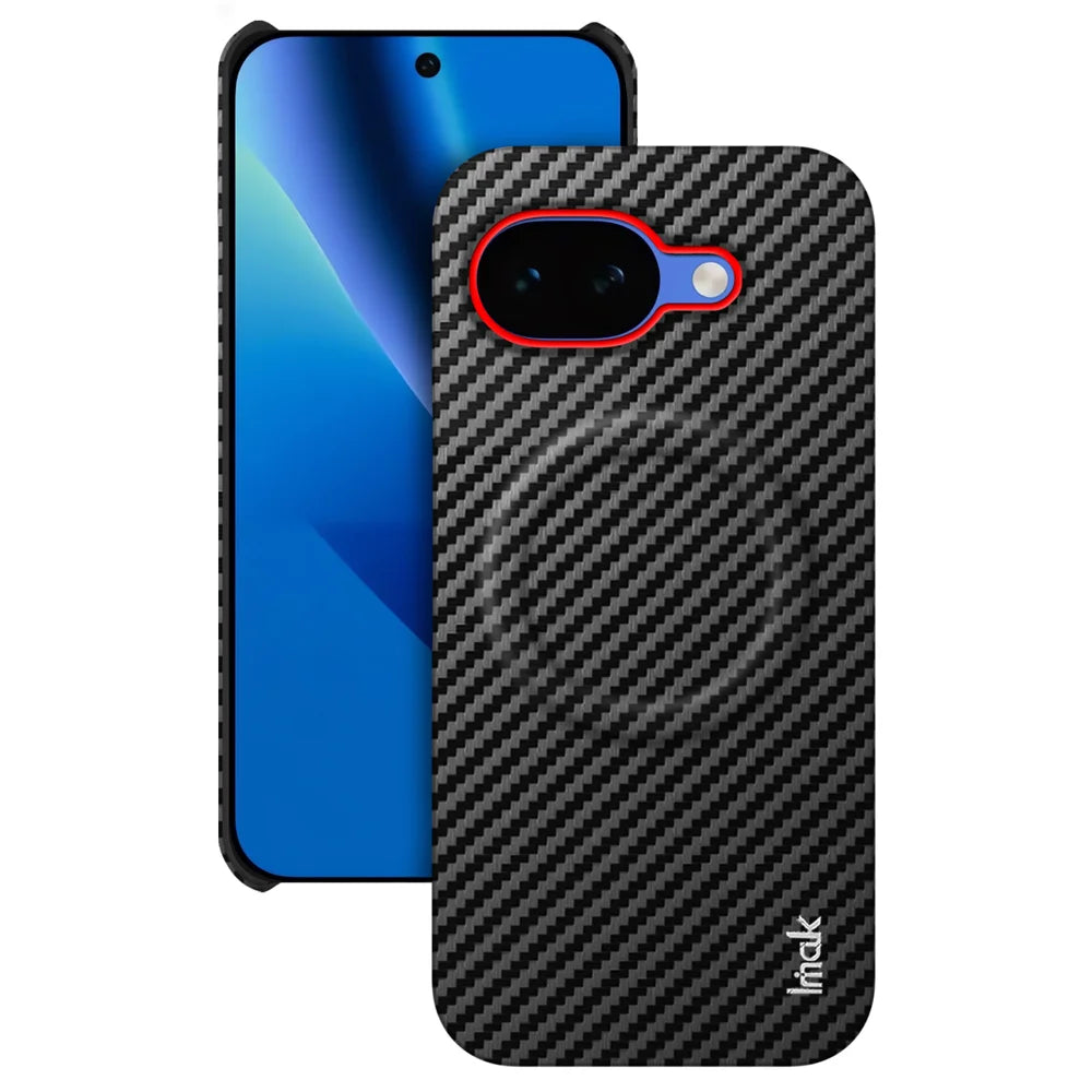 IMAK for Google Pixel 10a Ruiyi Series Magnetic Case Carbon Fiber Texture Leather + PC Phone Cover - As Shown - 2