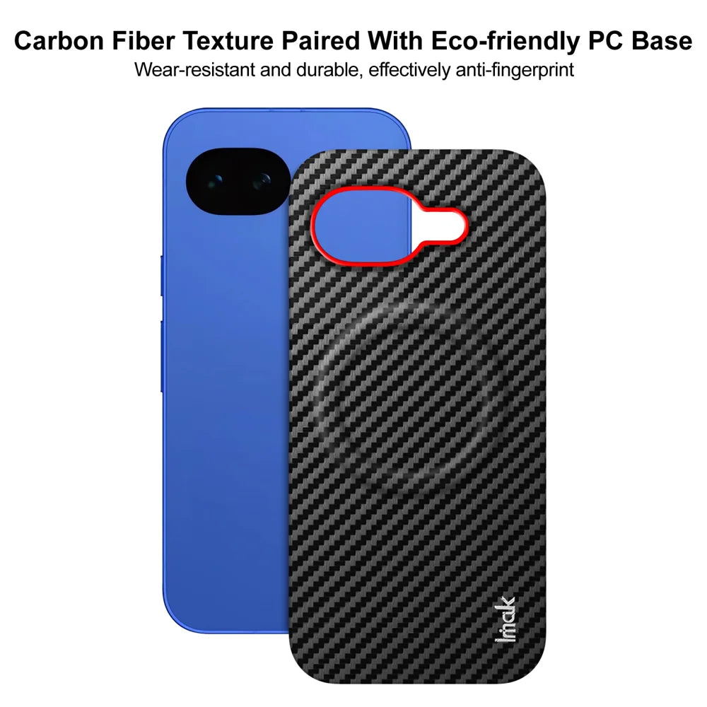 IMAK for Google Pixel 10a Ruiyi Series Magnetic Case Carbon Fiber Texture Leather + PC Phone Cover - As Shown - 7