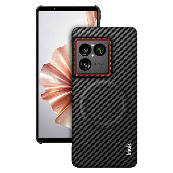 IMAK for Sony Xperia 1 VIII Ruiyi Series Magnetic Case Carbon Fiber Texture Leather + PC Phone Cover - As Shown - 2