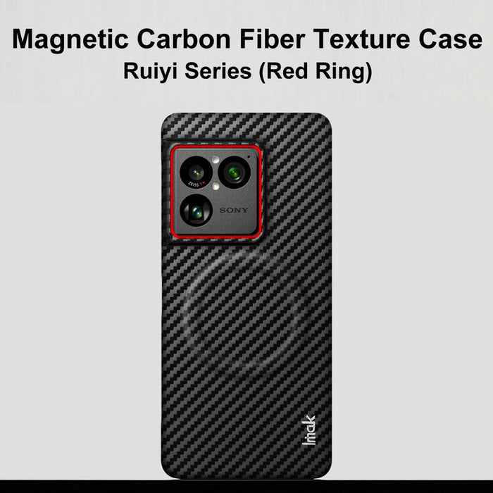 IMAK for Sony Xperia 1 VIII Ruiyi Series Magnetic Case Carbon Fiber Texture Leather + PC Phone Cover - As Shown - 4