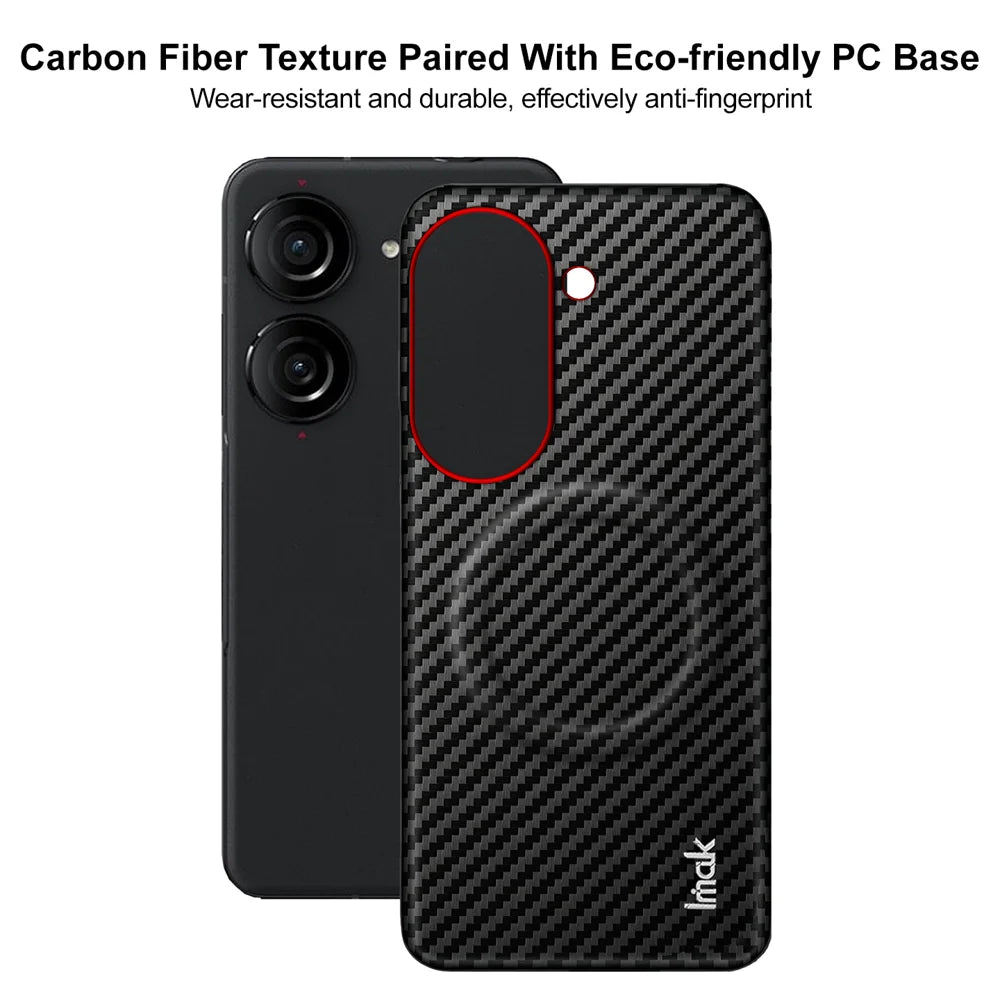 IMAK for Asus Zenfone 10 5G / Asus Zenfone 9 5G Ruiyi Series Magnetic Case Carbon Fiber Texture Leather + PC Phone Cover - As Shown - 7