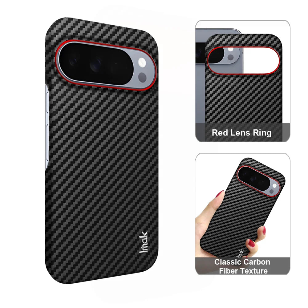 IMAK for Google Pixel 10 Pro XL Ruiyi Series Case Carbon Fiber Texture Leather + PC Protective Cover - As Shown - 2
