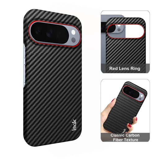 IMAK for Google Pixel 10 Pro XL Ruiyi Series Case Carbon Fiber Texture Leather + PC Protective Cover - As Shown - 2