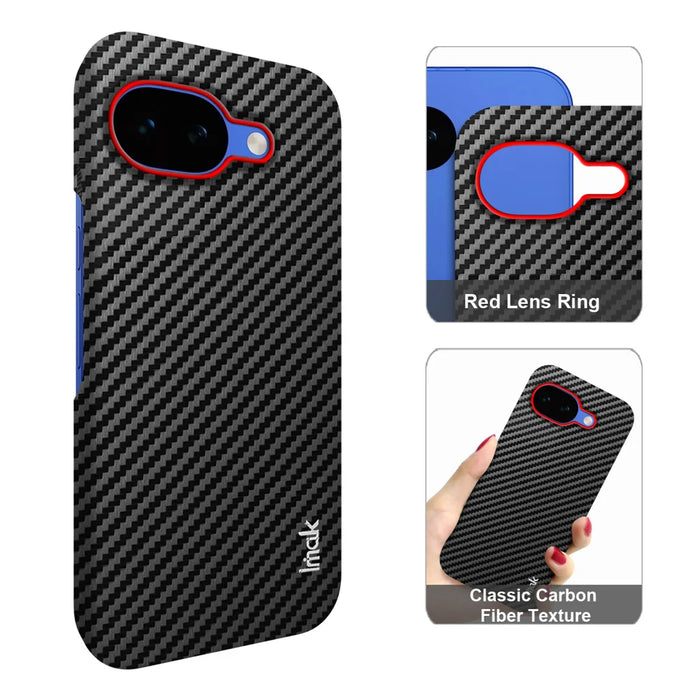 IMAK for Google Pixel 10a Ruiyi Series Case Carbon Fiber Texture Leather + PC Protective Cover - As Shown - 2