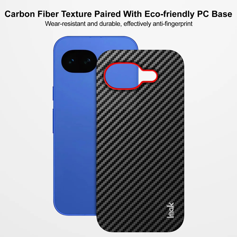 IMAK for Google Pixel 10a Ruiyi Series Case Carbon Fiber Texture Leather + PC Protective Cover - As Shown - 4