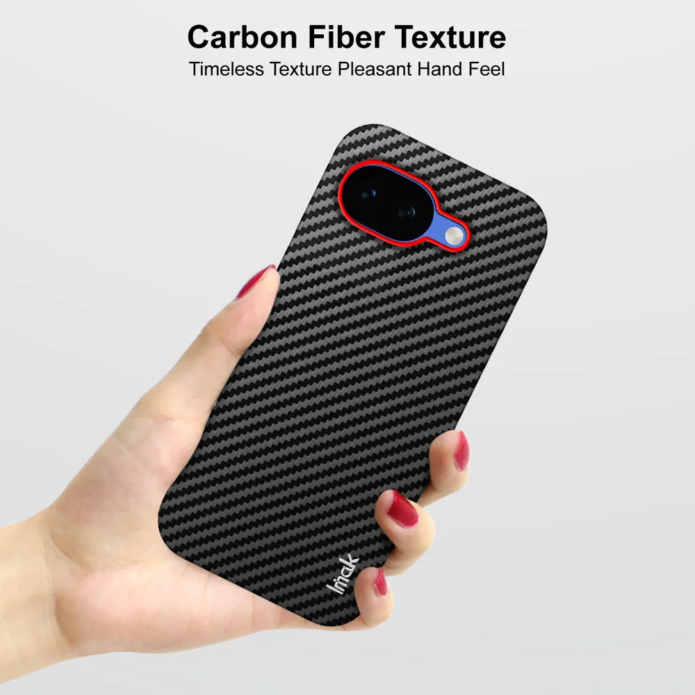 IMAK for Google Pixel 10a Ruiyi Series Case Carbon Fiber Texture Leather + PC Protective Cover - As Shown - 5
