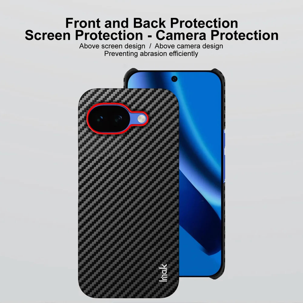 IMAK for Google Pixel 10a Ruiyi Series Case Carbon Fiber Texture Leather + PC Protective Cover - As Shown - 6