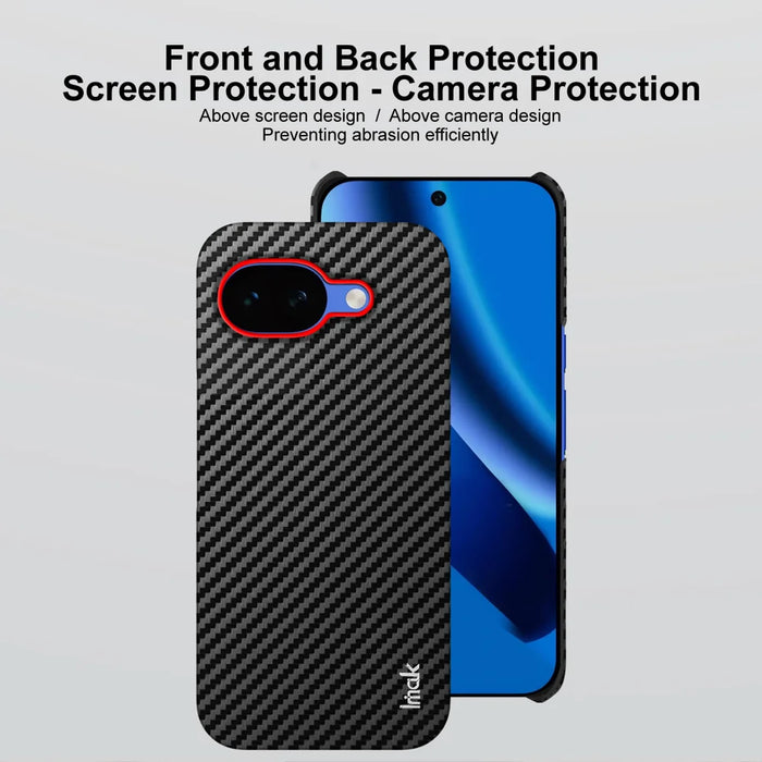 IMAK for Google Pixel 10a Ruiyi Series Case Carbon Fiber Texture Leather + PC Protective Cover - As Shown - 6