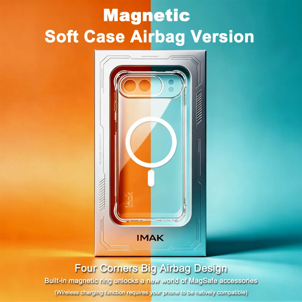 IMAK for ZTE nubia Air Pro 5G Magnetic Case Airbag Shockproof Protection TPU Phone Cover - Transparent - Transparent - 4