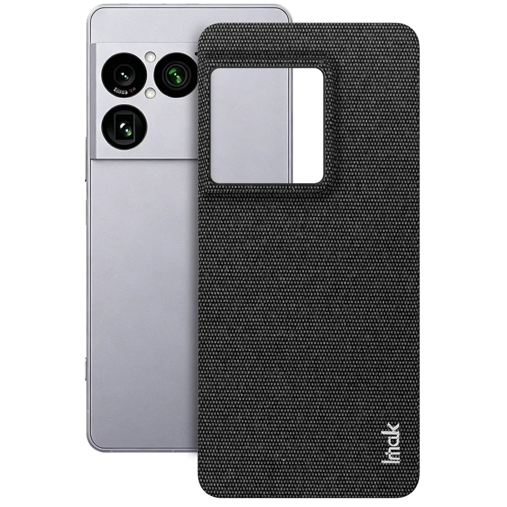 IMAK for Sony Xperia 1 VIII Ruiyi Series Case Fabric Texture Leather + PC Phone Back Cover - Black - 1
