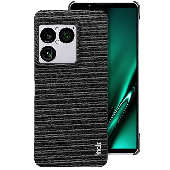 IMAK for Sony Xperia 1 VIII Ruiyi Series Case Fabric Texture Leather + PC Phone Back Cover - Black - 3