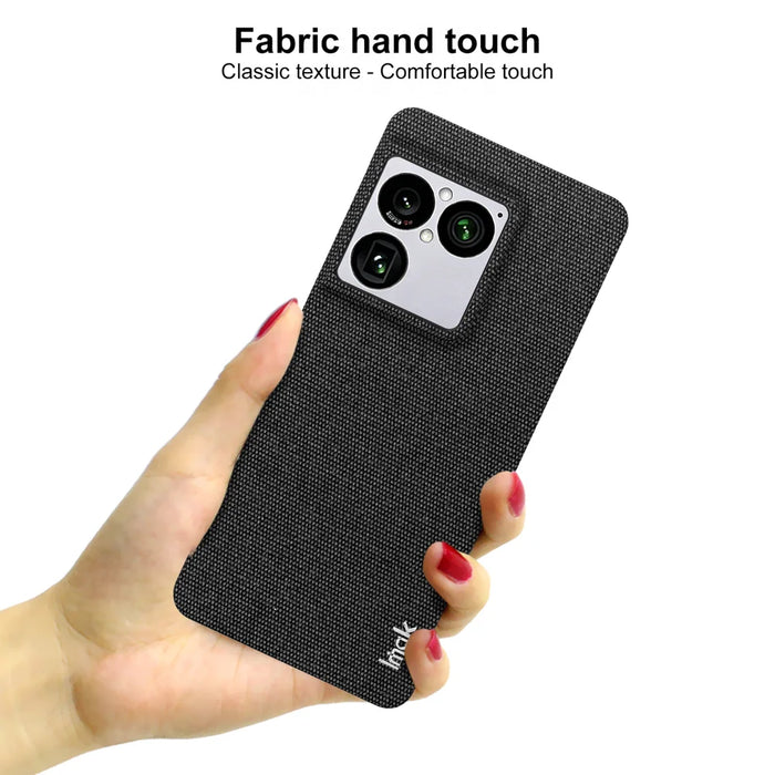 IMAK for Sony Xperia 1 VIII Ruiyi Series Case Fabric Texture Leather + PC Phone Back Cover - Black - 6