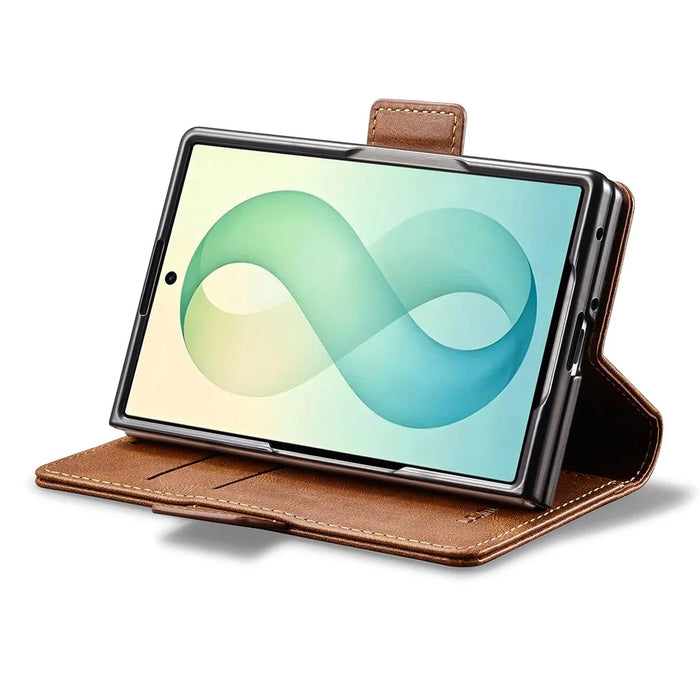 LC.IMEEKE For Samsung Galaxy Z Fold8 Leather Case RFID Blocking Card Slots Phone Cover - Brown - 3