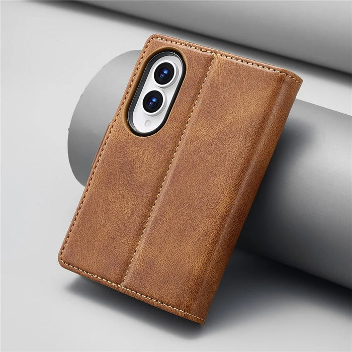 LC.IMEEKE For Samsung Galaxy Z Fold8 Leather Case RFID Blocking Card Slots Phone Cover - Brown - 5