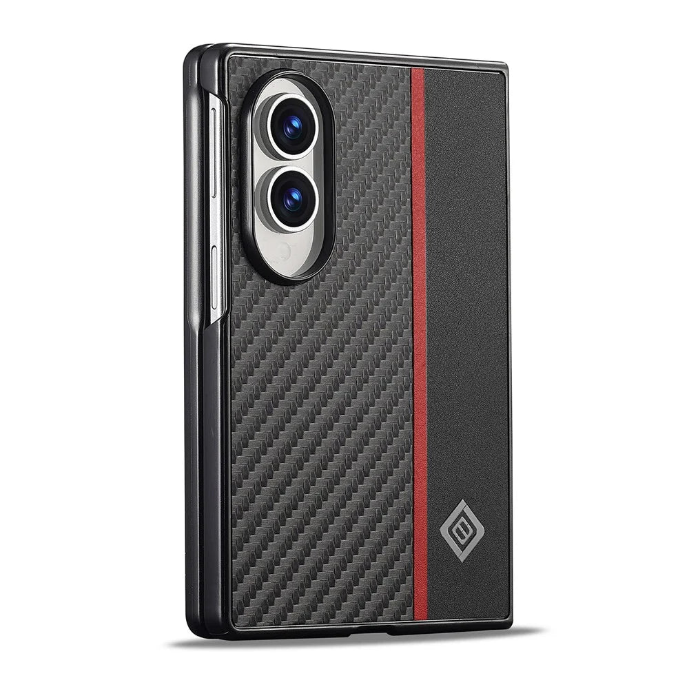 LC.IMEEKE For Samsung Galaxy Z Fold8 Case Carbon Fiber Texture Leather + TPU + EVA Phone Cover - 3