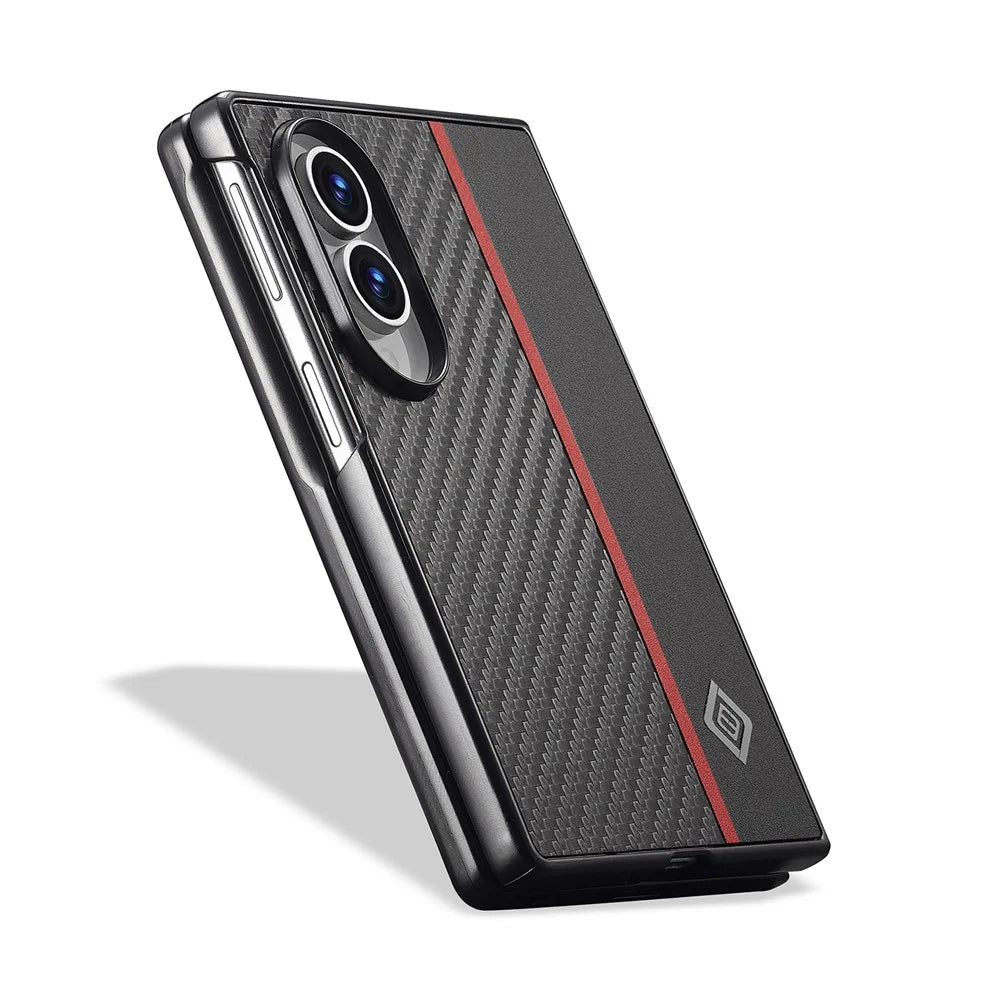 LC.IMEEKE For Samsung Galaxy Z Fold8 Case Carbon Fiber Texture Leather + TPU + EVA Phone Cover - 6