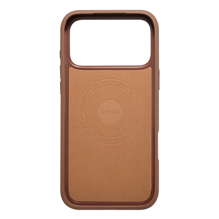 DENIOR for iPhone 18 Pro Max / 17 Pro Max Magnetic Case Retro Aesthetic Design Cork + Leather + TPU Shockproof Phone Cover - Blue - 5