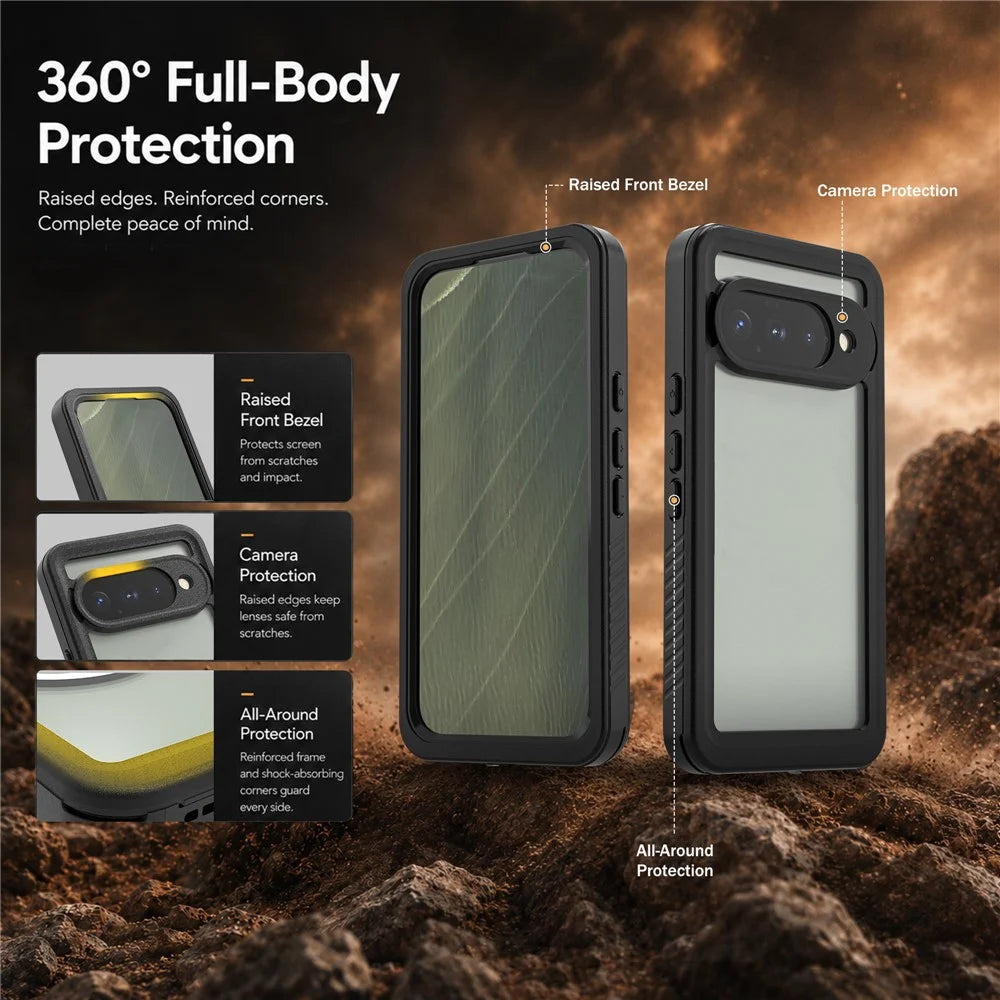 REDPEPPER FS Series For Google Pixel 11 Waterproof Case IP68 Shockproof Phone Cover - Black - 4