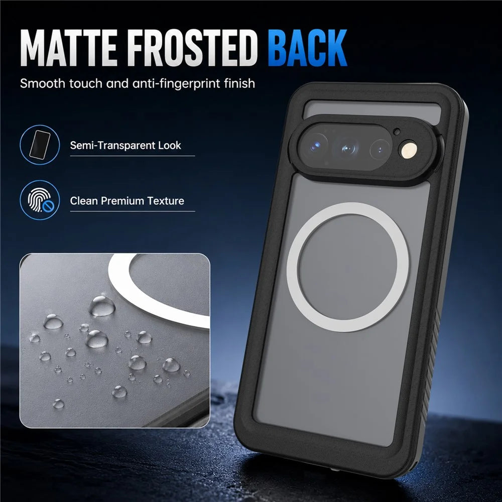 REDPEPPER FS Series For Google Pixel 11 Pro IPX8 Waterproof Case PC TPU PET Clear Magnetic Phone Cover - Black - 5