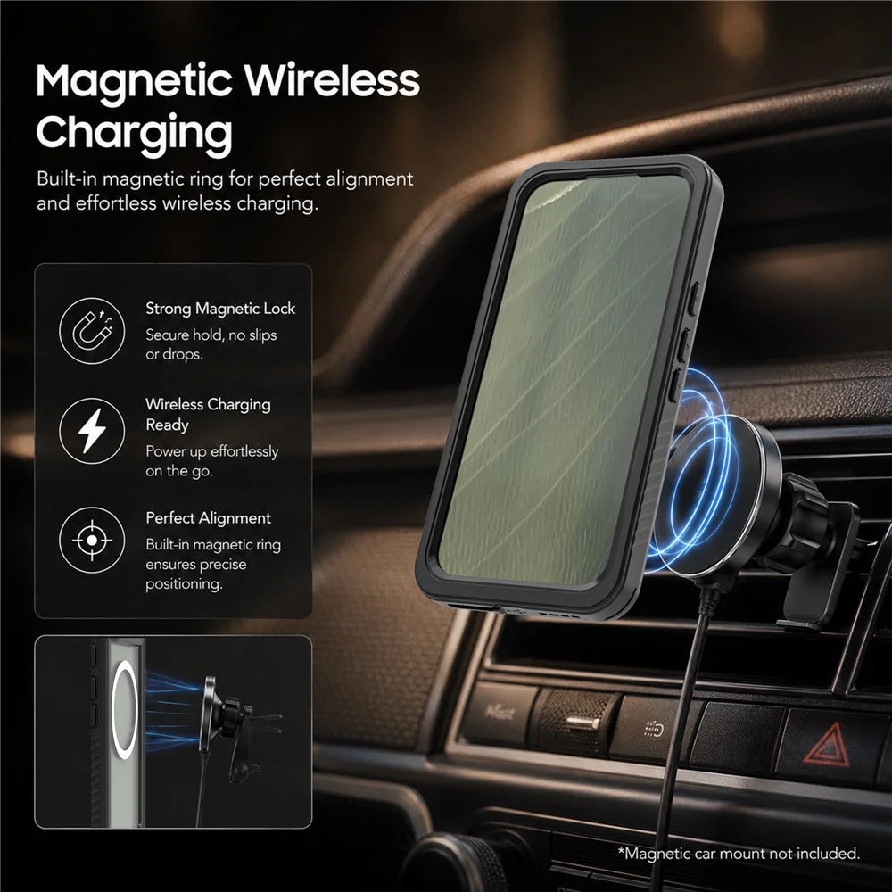 REDPEPPER FS Series For Google Pixel 11 IPX8 Waterproof Case PC TPU PET Clear Magnetic Phone Cover - Black - 4