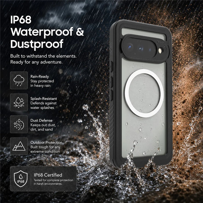 REDPEPPER FS Series For Google Pixel 11 IPX8 Waterproof Case PC TPU PET Clear Magnetic Phone Cover - Black - 6