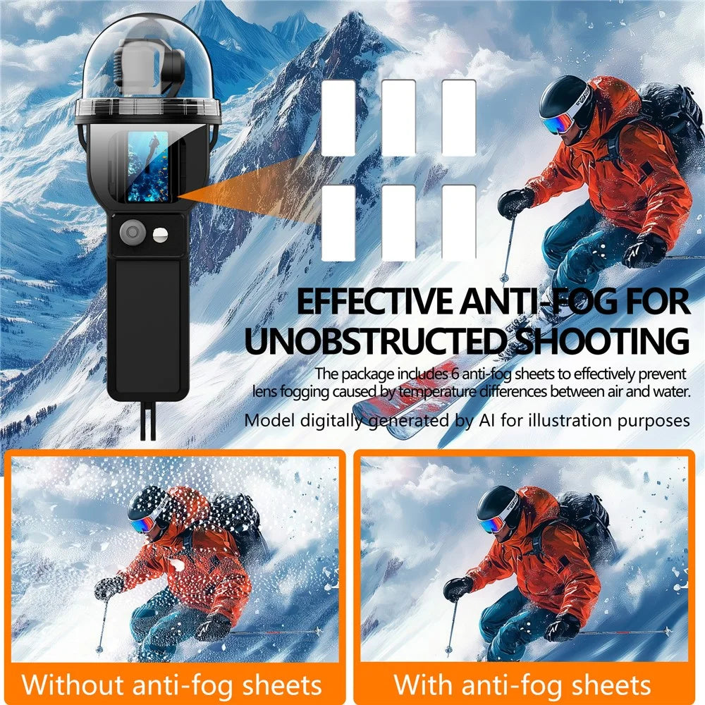 For DJI Osmo Pocket 3 Waterproof Case 30m Depth Underwater Joystick Control HD Clear Shooting Cover - Black - 7