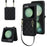 For Samsung Galaxy Z Flip8 Case Rhombic Leather + PC Folding Phone Cover with Wrist Strap / 1.5m Long Strap - Black - 1
