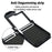 For Samsung Galaxy Z Flip8 Case Rhombic Leather + PC Folding Phone Cover with Wrist Strap / 1.5m Long Strap - Black - 7