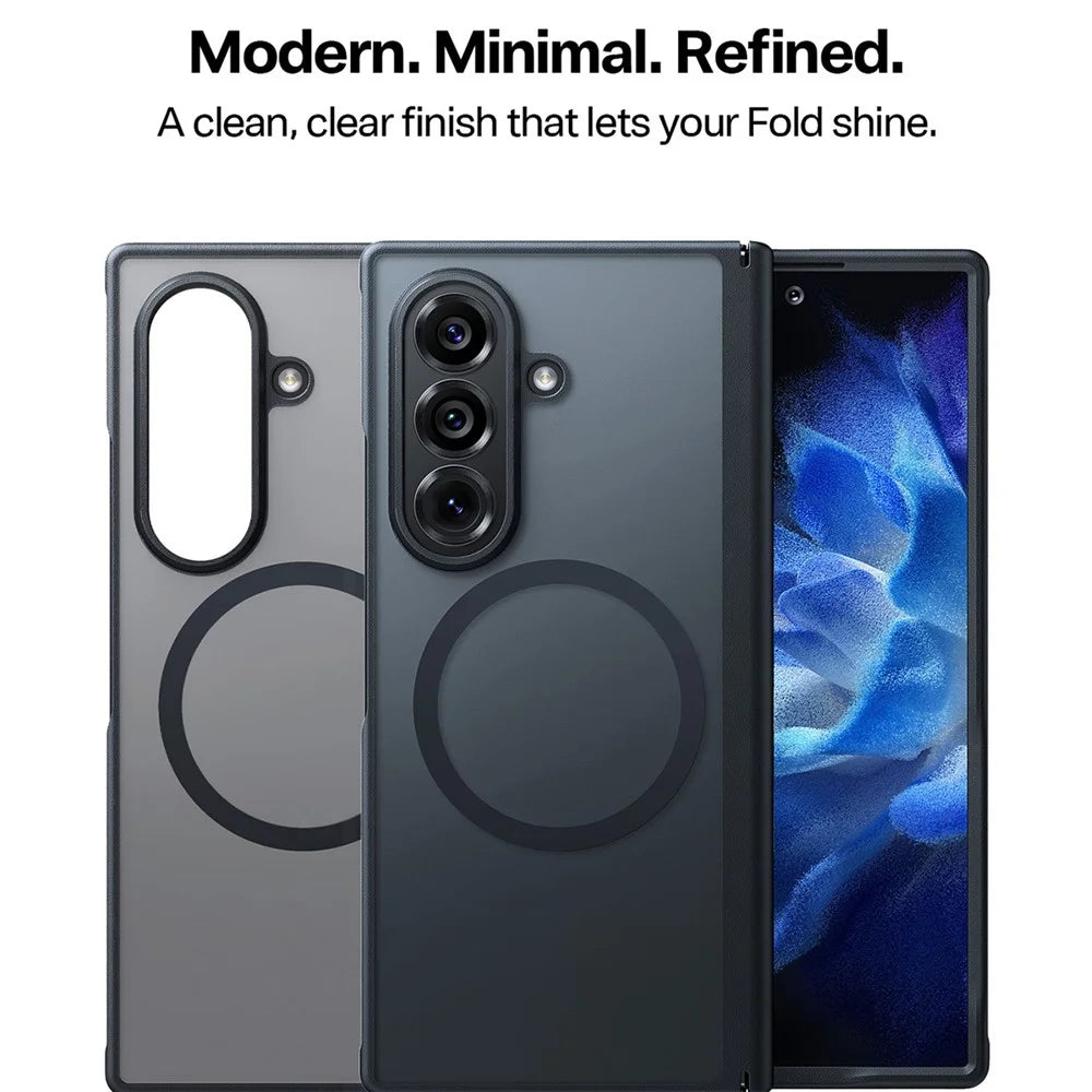 TORRAS Guardian-Mag Series for Samsung Galaxy Z Fold8 Magnetic Case with 2Pcs Tempered Glass Film Skin-Touch Matte PC + TPU Phone Cover - Black - 4