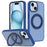 For iPhone 13  /  14 Case with Rotating Magnetic Kickstand PC + TPU Skin-Touch Phone Cover - Sapphire - 1