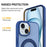 For iPhone 13  /  14 Case with Rotating Magnetic Kickstand PC + TPU Skin-Touch Phone Cover - Sapphire - 5