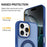 For iPhone 12  /  12 Pro Case with Rotating Magnetic Kickstand PC + TPU Skin-Touch Phone Cover - Sapphire - 4