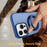 For iPhone 12  /  12 Pro Case with Rotating Magnetic Kickstand PC + TPU Skin-Touch Phone Cover - Sapphire - 6