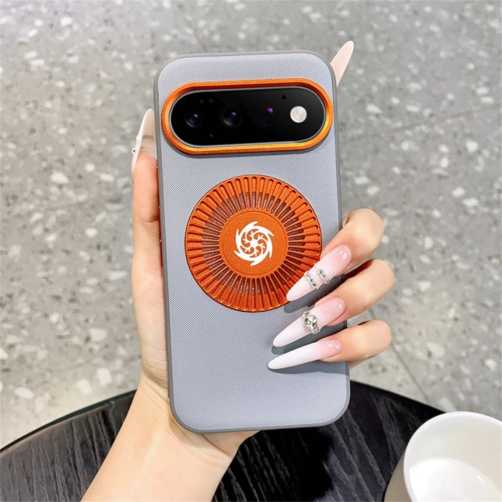 For Google Pixel 11 Pro Magnetic Case Graphene Heat Dissipation TPU Shockproof Phone Cover - Grey - 1
