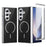 For Samsung Galaxy Z Fold7 5G Magnetic Case PC + Glass Back Shockproof Anti-Fingerprint Phone Cover with Screen Protector - Black - 1