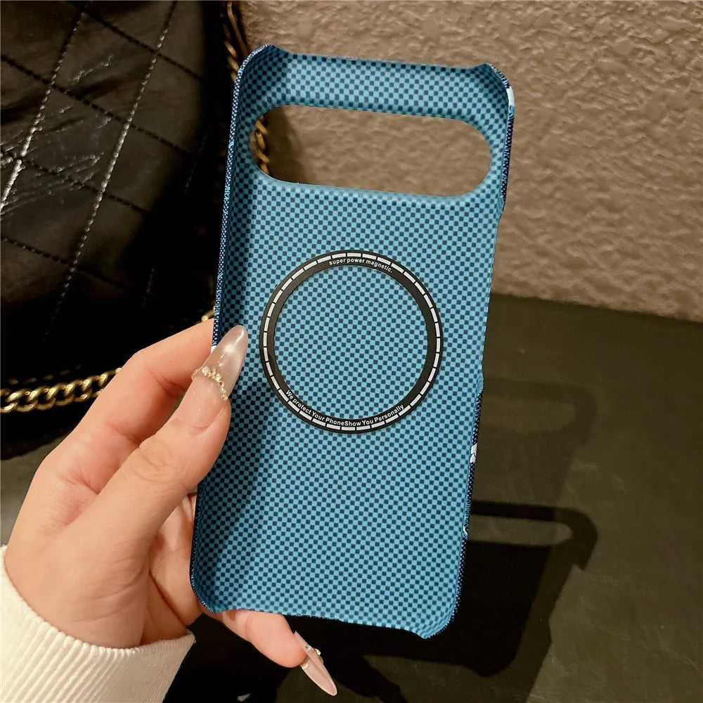 For Google Pixel 11 / Pixel 11 Pro Magnetic Case Water Transfer Printing Wave Pattern Shockproof PC Phone Cover - Orange - 4