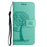 For Samsung Galaxy A34 5G Imprinted Owl Tree Pattern Stand Wallet Case PU Leather Full Protection Phone Cover - Green - 5