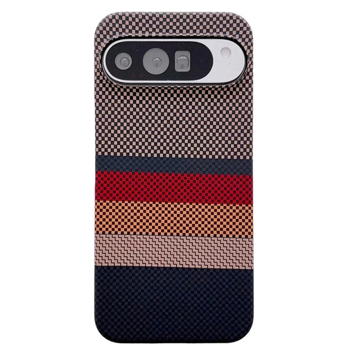 For Google Pixel 11 / Pixel 11 Pro Magnetic Case Water Transfer Printing Geometric Pattern Slim PC Phone Cover - Brown - 1