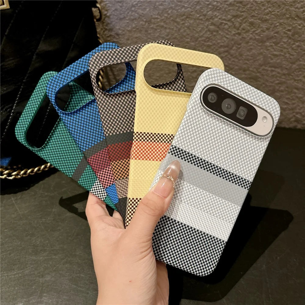 For Google Pixel 11 / Pixel 11 Pro Magnetic Case Water Transfer Printing Geometric Pattern Slim PC Phone Cover - Brown - 7