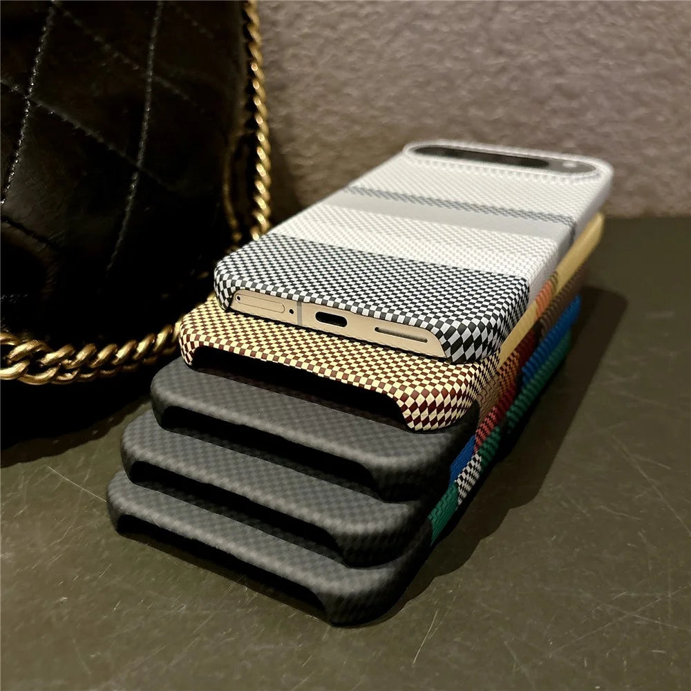 For Google Pixel 11 Pro XL Magnetic Case Water Transfer Printing Geometric Pattern Slim PC Phone Cover - Brown - 6