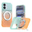 For iPhone 17 Magnetic Case Rotary Kickstand Gradient Color PC + TPU Phone Cover - Orange - 1