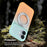For iPhone 16 Magnetic Case Rotary Kickstand Gradient Color PC + TPU Phone Cover - Orange - 6