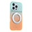 For iPhone 16 Pro Magnetic Case Rotary Kickstand Gradient Color PC + TPU Phone Cover - Orange - 2