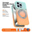 For iPhone 15 Pro Max Magnetic Case Rotary Kickstand Gradient Color PC + TPU Phone Cover - Orange - 4