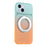For iPhone 13  /  14 Magnetic Case Rotary Kickstand Gradient Color PC + TPU Phone Cover - Orange - 2