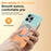 For iPhone 14 Pro Max Magnetic Case Rotary Kickstand Gradient Color PC + TPU Phone Cover - Orange - 5